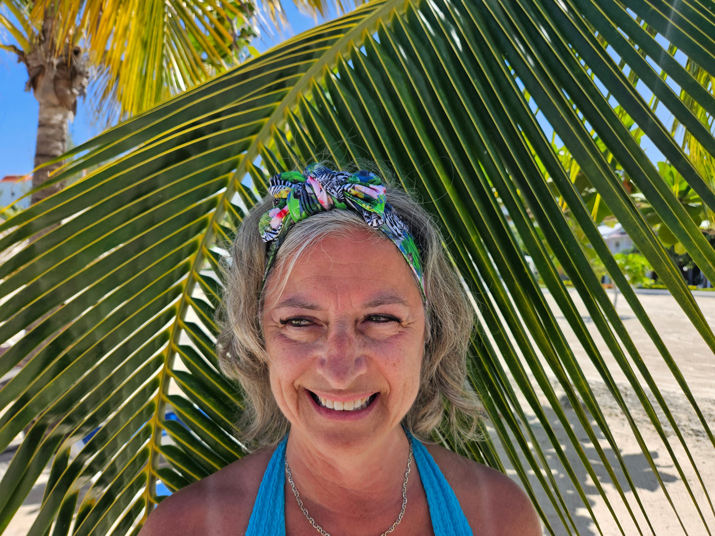 Bandeau transformable zèbre tropical, bandeau à noeud amovible, accessoire à cheveux