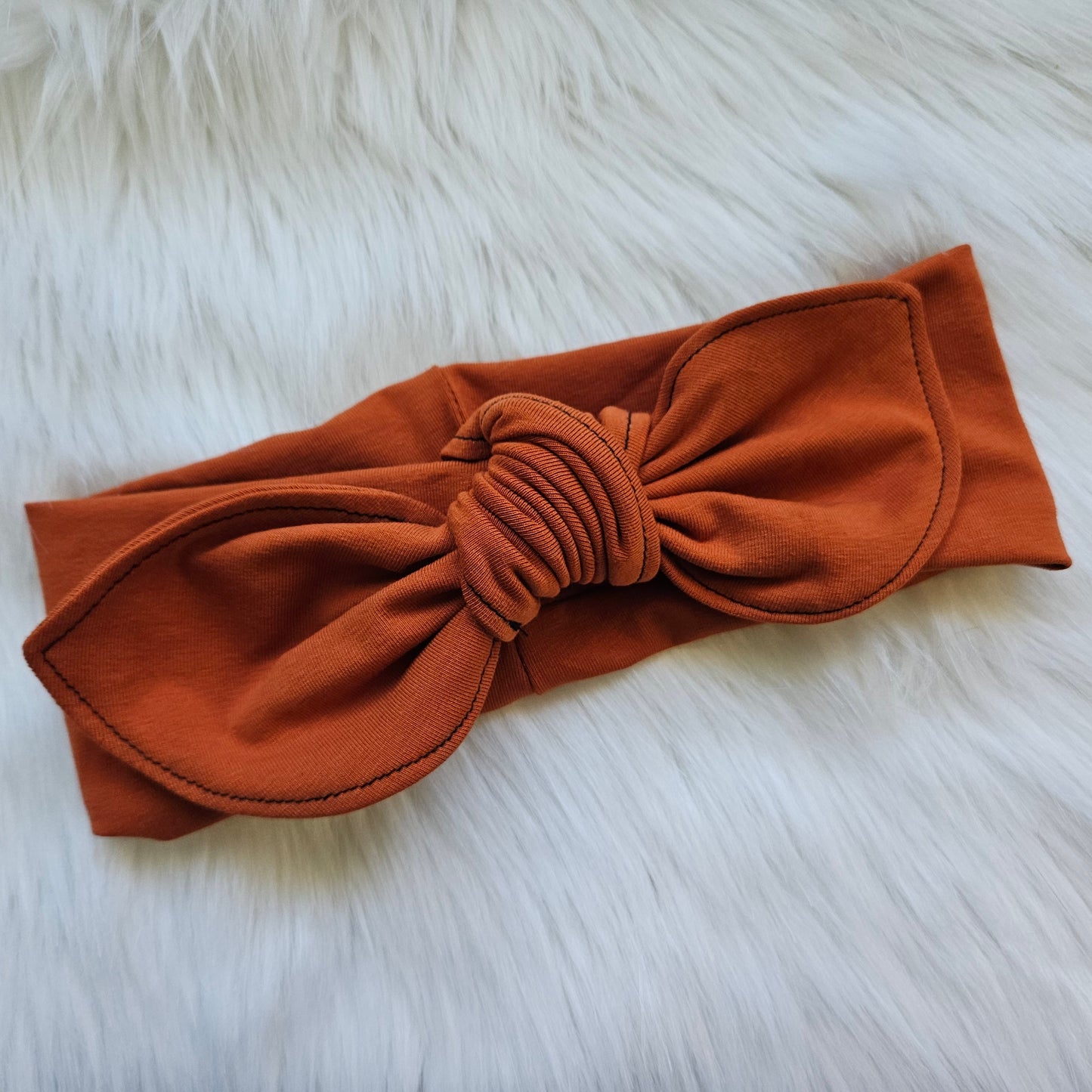 Bandeau transformable modèle "rouille", orangé foncé, uni, bandeau à noeud, extensible, 4 façons, serre-tête, accessoire à cheveux, headband