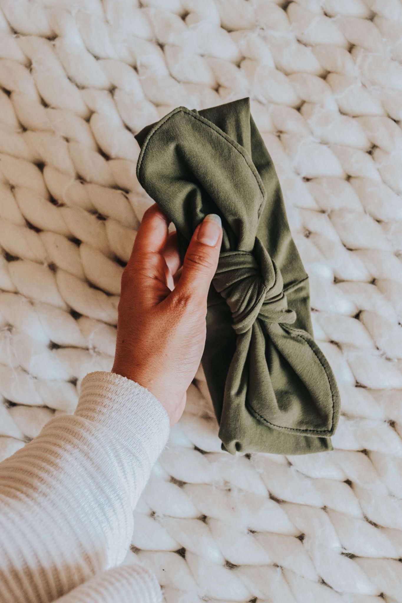 Bandeau transformable KAKI, bandeau à noeud amovible, accessoire à cheveux