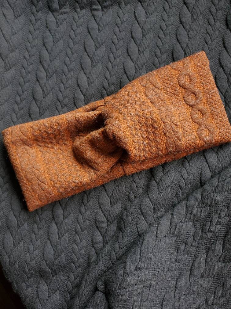 Bandeau TWIST chaud, bandeau tourné, plat sur les oreille, serre-tête chaud, printemps, automne, hiver, matelassé, coton et lycra
