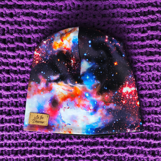 Tuque modèle GALAXY, tuque mince réversible (noir uni), douce et confortable