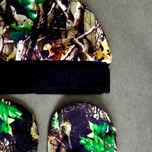 Bonnet Et mitaines pour bébé modèle Camouflage