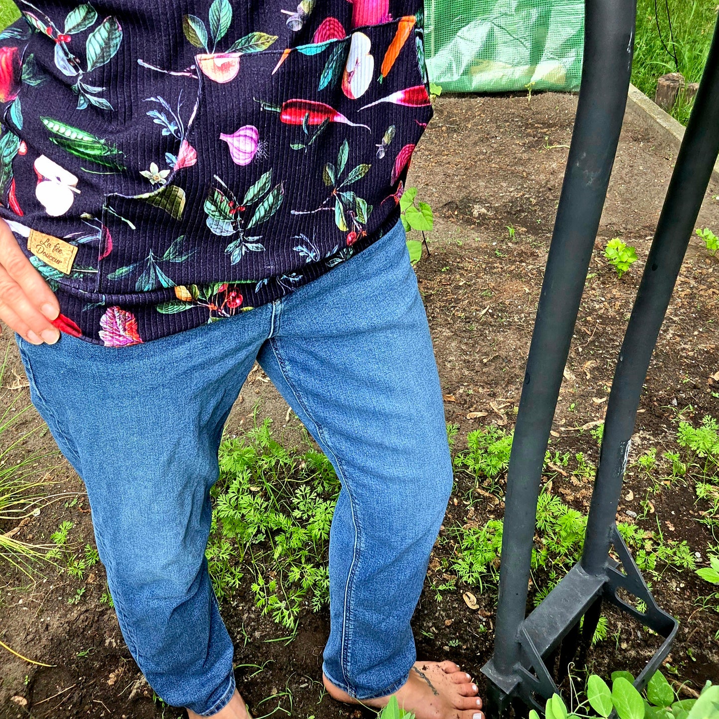 Hoodie LÉGUMES, chandail à capuchon et pochette en coton et lycra