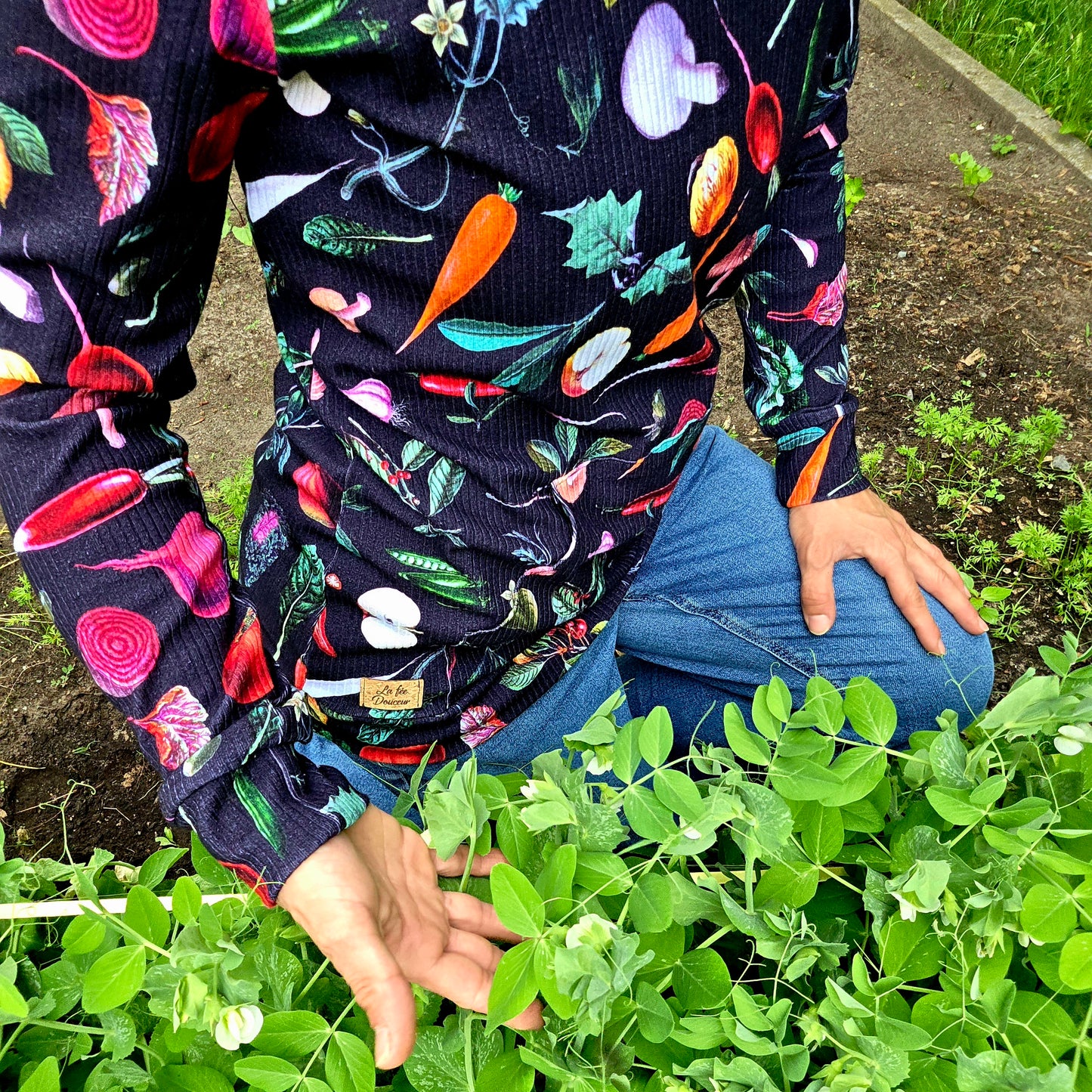 Hoodie LÉGUMES, chandail à capuchon et pochette en coton et lycra