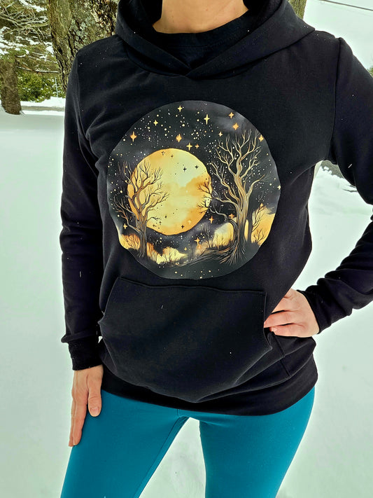 Hoodie PLEINE LUNE, chandail à capuchon et pochette en coton bio