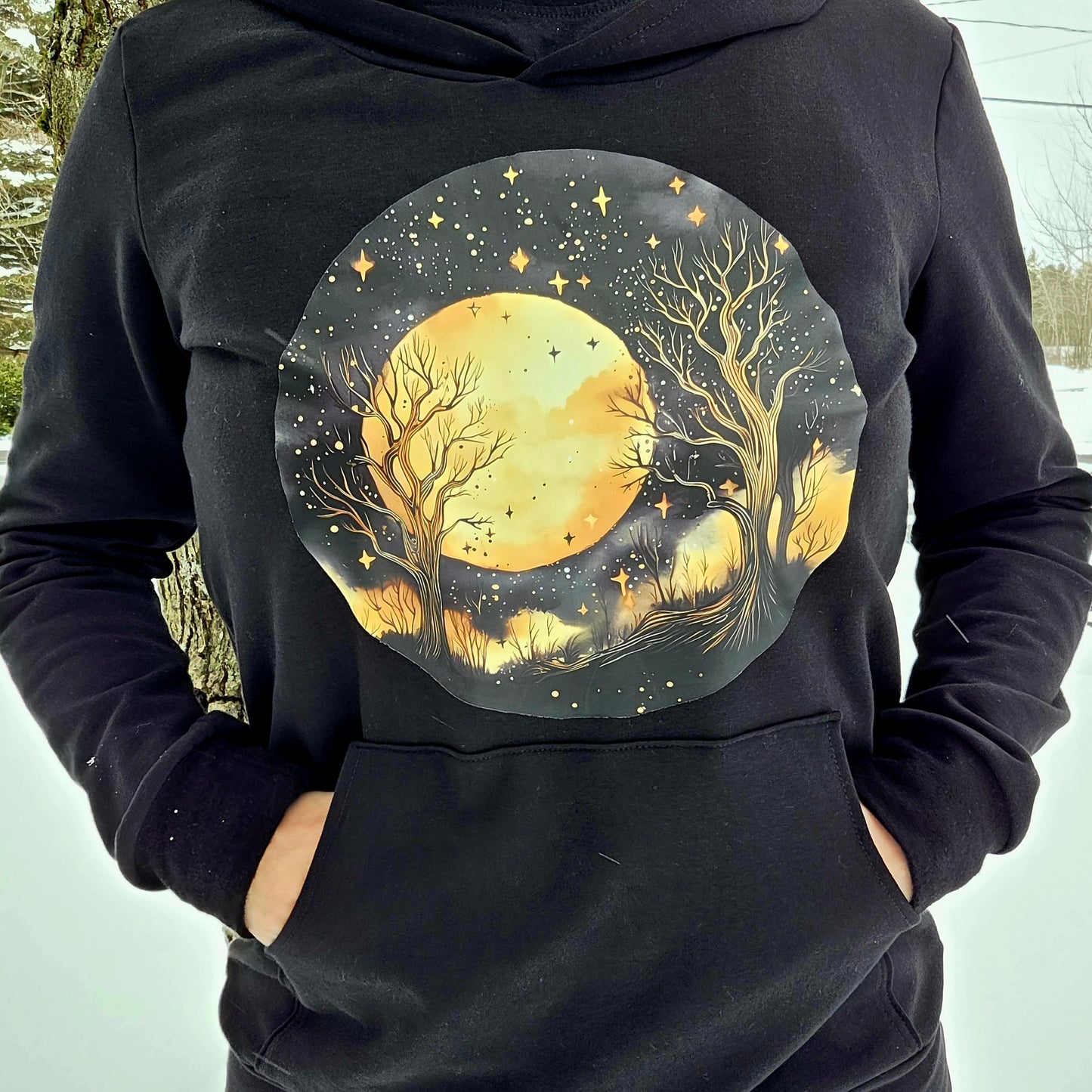 Hoodie PLEINE LUNE, chandail à capuchon et pochette en coton bio