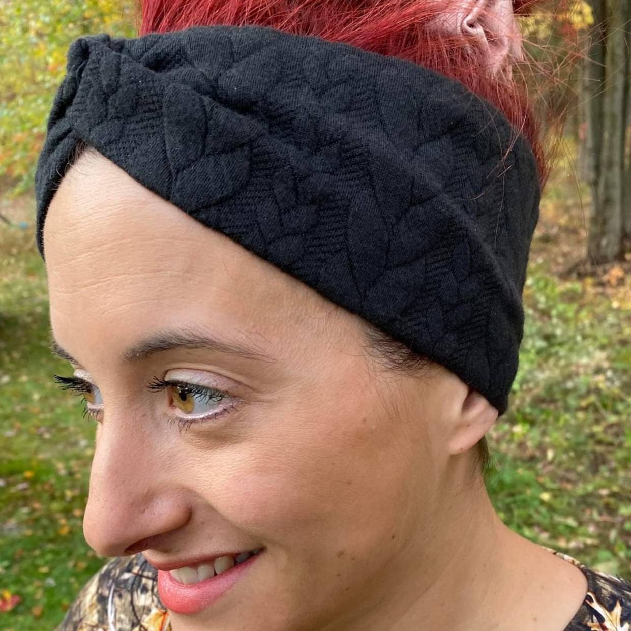 Bandeau TWIST chaud, bandeau tourné et plat sur les oreille, serre-tête, chaud, printemps, automne, hiver, matelassé, coton et lycra